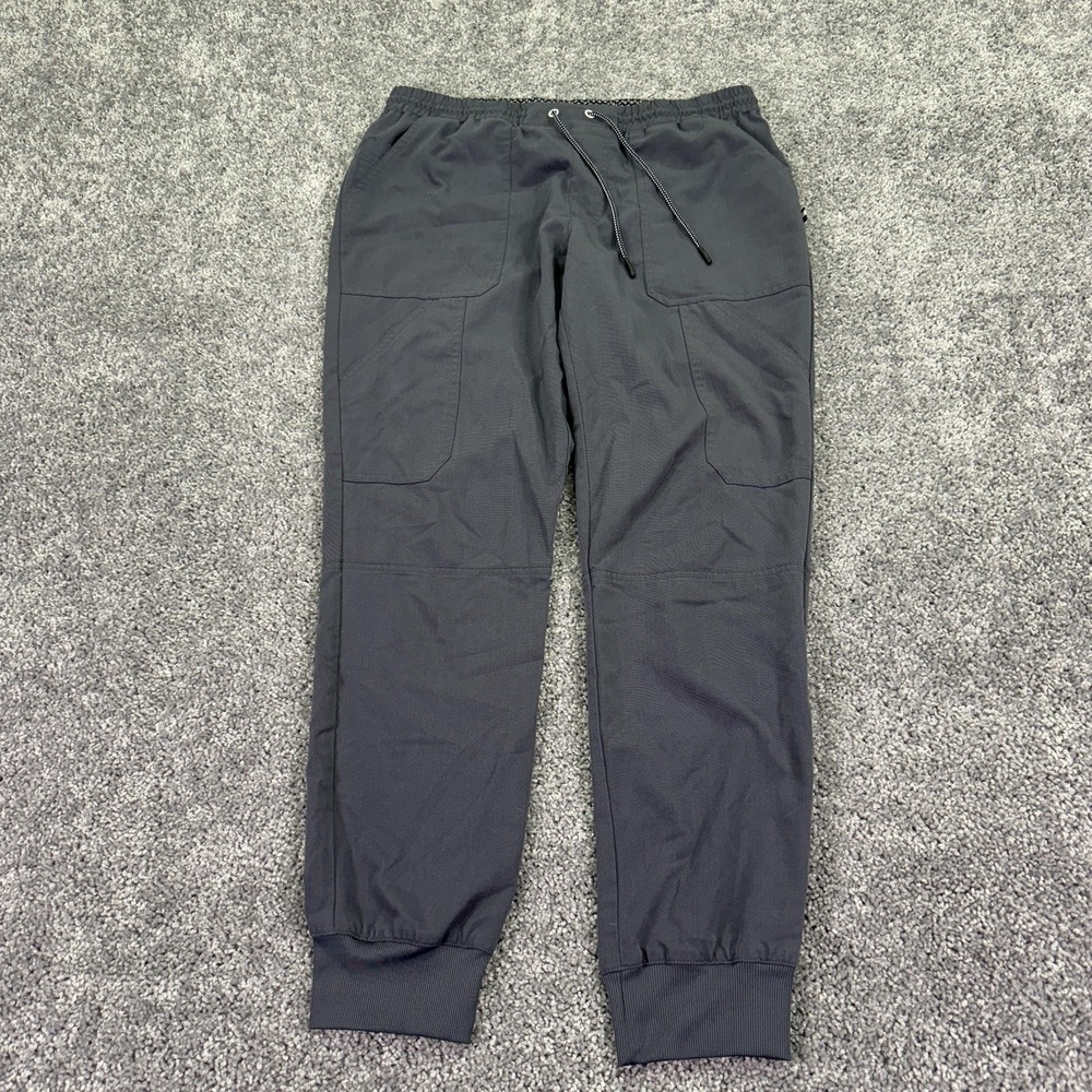 Koi Pants Womens Small Gray Jogger Cuffed Scrub Workwear Pockets Stretch
